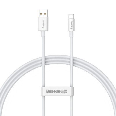Кабель Baseus Superior Series Fast Charging Data Cable USB to Type-C 100W 1m Moon White Кабель Baseus Superior Series Fast Charging Data Cable USB to Type-C 100W 1m Moon White