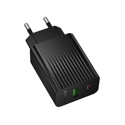 Мережевий зарядний пристрій BOROFONE BAS74A Source PD20W+QC3.0 charger (EU) Black Мережевий зарядний пристрій BOROFONE BAS74A Source PD20W+QC3.0 charger (EU) Black