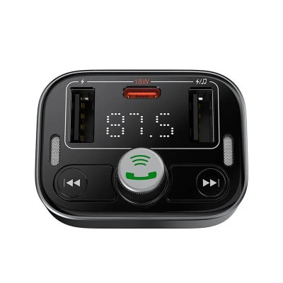 АЗП з FM-модулятором Baseus S-09 Pro Series Car FM Transmitter Cluster Black