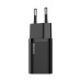 Мережевий зарядний пристрій з кабелем Baseus Super Si Quick Charger 1C 25W EU Sets Black（With Mini White Cable C to C 3A 1m Black）