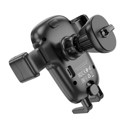 Автотримач для телефона з БЗП HOCO HW1 Pro wireless fast charge car holder(air outlet) Black Автотримач для телефона з БЗП HOCO HW1 Pro wireless fast charge car holder(air outlet) Black
