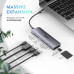 USB-хаб UGREEN USB-C to 2 Ports USB3.0-A Hub + HDMI + TF/SD with PD Power Supply (Space Gray)