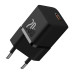Мережевий зарядний пристрій з кабелем Baseus GaN5 Fast Charger(mini) 1C 20W EU Cluster Black(With: Fast Charging Data Cable Type-C)