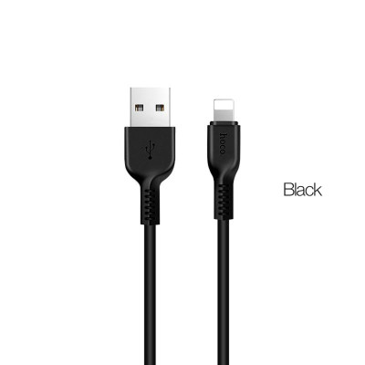 Кабель HOCO X20 USB to iP 2A, 2m, PVC, TPE connectors, Black Кабель HOCO X20 USB to iP 2A, 2m, PVC, TPE connectors, Black