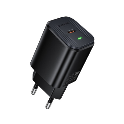 Мережевий зарядний пристрій BOROFONE BAS84A Star single port PD25W charger (EU) Black Мережевий зарядний пристрій BOROFONE BAS84A Star single port PD25W charger (EU) Black