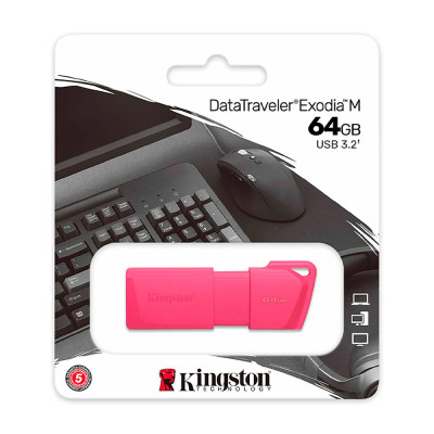 Флеш-накопичувач Kingston USB 3.2 DT Exodia M 64GB Neon Pink