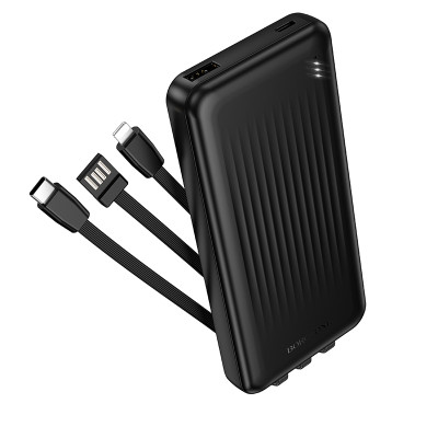 Зовнішній акумулятор BOROFONE BJ79 Clever power bank with 3 cables(10000mAh) Black Зовнішній акумулятор BOROFONE BJ79 Clever power bank with 3 cables(10000mAh) Black