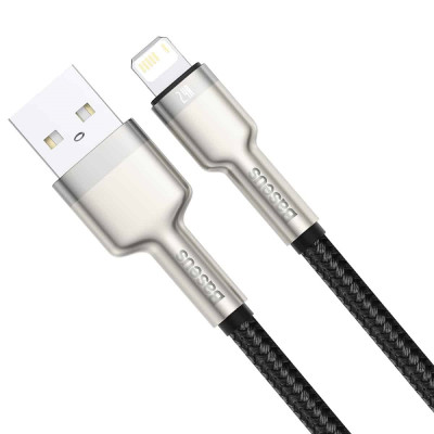 Кабель Baseus Cafule Series Metal Data Cable USB to IP 2.4A 2m Black Кабель Baseus Cafule Series Metal Data Cable USB to IP 2.4A 2m Black