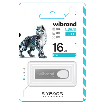 Флеш-накопичувач Wibrand USB 2.0 Irbis 16Gb Silver Флеш-накопичувач Wibrand USB 2.0 Irbis 16Gb Silver