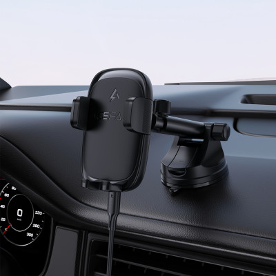 Автотримач для телефона з БЗП ACEFAST D49 press type wireless charging car holder for dashboard Black