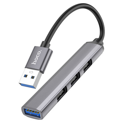 USB-хаб HOCO HB26 4 in 1 adapter(USB to USB3.0+USB2.0*3) Metal Gray USB-хаб HOCO HB26 4 in 1 adapter(USB to USB3.0+USB2.0*3) Metal Gray