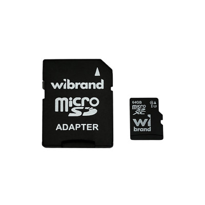 Карта пам'яті microSDXC (UHS-1 U3) Wibrand 64Gb class 10 (adapter SD)