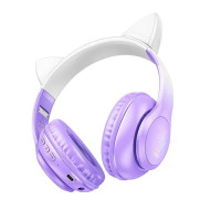 Бездротові накладні навушники HOCO W42 Cat ears BT headphones Purple Grape Бездротові накладні навушники HOCO W42 Cat ears BT headphones Purple Grape