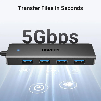 USB-хаб UGREEN 4-Port USB 3.0 Hub 0.15m