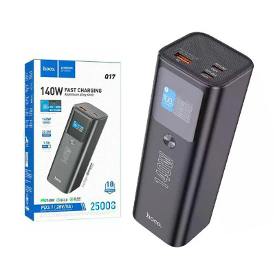 Зовнішній акумулятор HOCO Q17 Electric PD140W power bank(25000mAh) Black