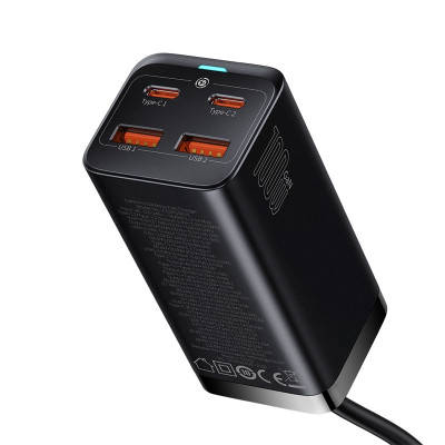 Мережевий зарядний пристрій Baseus GaN3 Pro Desktop Fast Charger 2U+2C 100W EU Black