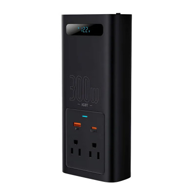Автомобільний інвертор Baseus IGBT Power Inverter 300W (110V US/JP ) Black Автомобільний інвертор Baseus IGBT Power Inverter 300W (110V US/JP ) Black