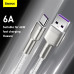 Кабель Baseus Cafule Series Metal Data Cable USB to Type-C 66W 1m White Кабель Baseus Cafule Series Metal Data Cable USB to Type-C 66W 1m White