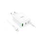 Мережевий зарядний пристрій HOCO N33 Start three-port PD35W(2C1A) charger set(C to iP) White Мережевий зарядний пристрій HOCO N33 Start three-port PD35W(2C1A) charger set(C to iP) White