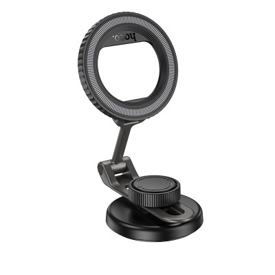 Автотримач для телефона HOCO H77 View folding magnetic ring car holder (center console) Black Metal Gray Автотримач для телефона HOCO H77 View folding magnetic ring car holder (center console) Black Metal Gray