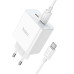 Мережевий зарядний пристрій HOCO C108A Leader PD35W dual port(2C) charger set(Type-C to Type-C) White