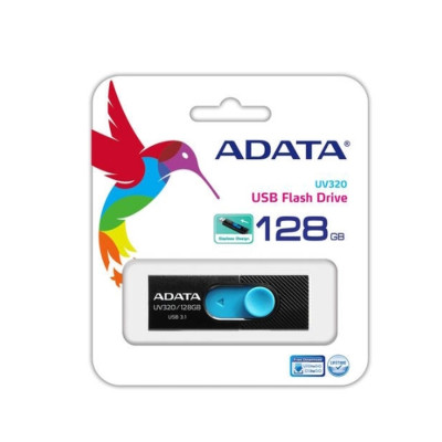 Флеш-накопичувач ADATA USB 3.2 UV 128 128Gb Black/Blue Флеш-накопичувач ADATA USB 3.2 UV 128 128Gb Black/Blue