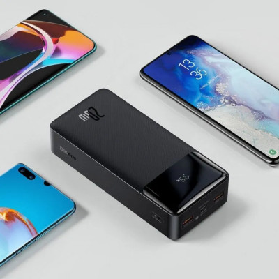 Зовнішній акумулятор Baseus Bipow Digital Display Power bank 30000mAh 20W Black