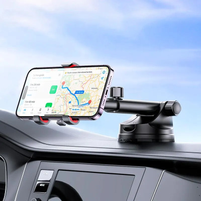 Автотримач для телефона HOCO H22 Dragon automatic clamping car holder(center console) Red Black