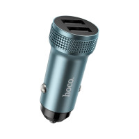 Автомобільний зарядний пристрій HOCO Z49 Level dual port car charger Metal Gray Автомобільний зарядний пристрій HOCO Z49 Level dual port car charger Metal Gray