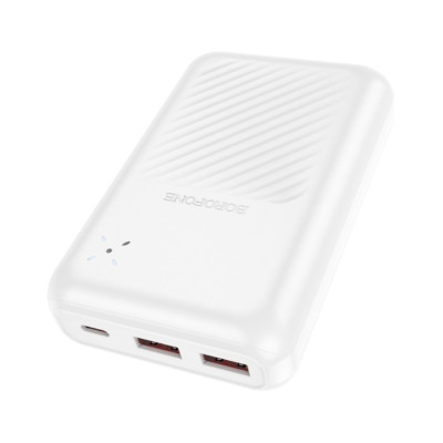 Зовнішній акумулятор BOROFONE BJ30A Starlight 22.5W+PD20W fully compatible power bank(20000mAh) White