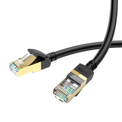Мережевий кабель HOCO US02 Level pure copper gigabit ethernet cable(L=3M) Black Мережевий кабель HOCO US02 Level pure copper gigabit ethernet cable(L=3M) Black