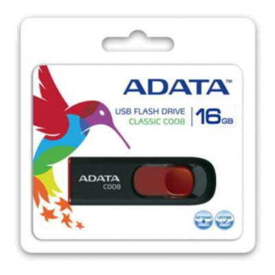 Флеш-накопичувач ADATA USB 2.0 C008 16Gb Black/Red