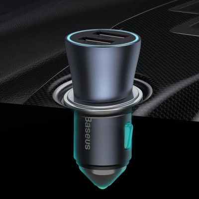 Автомобільний зарядний пристрій Baseus Golden Contactor Pro Dual Quick Charger Car Charger U+U 40W(With Baseus Simple wiring USB For Type-C 5A 1.0m)Da Автомобільний зарядний пристрій Baseus Golden Contactor Pro Dual Quick Charger Car Charger U+U 40W(With Baseus Simple wiring USB For Type-C 5A 1.0m)Da