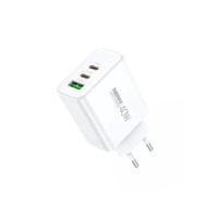Мережевий зарядний пристрій REMAX Kiddy Series 40W 1A+2C Fast Charger RP-U123 EU-White Мережевий зарядний пристрій REMAX Kiddy Series 40W 1A+2C Fast Charger RP-U123 EU-White
