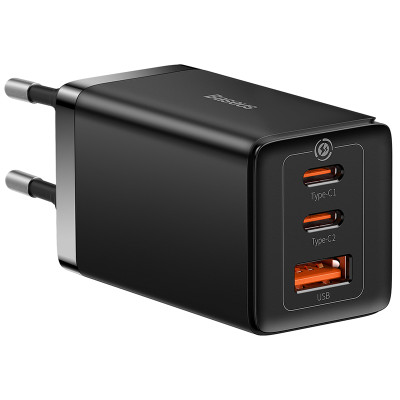 Мережевий зарядний пристрій з кабелем Baseus GaN5 Pro Fast Charger 2C+U 65W EU Black(Baseus Xiaobai charging Cable Type-C to Type-C 100W) Мережевий зарядний пристрій з кабелем Baseus GaN5 Pro Fast Charger 2C+U 65W EU Black(Baseus Xiaobai charging Cable Type-C to Type-C 100W)
