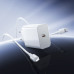 Мережевий зарядний пристрій з кабелем BOROFONE BA107A Stellar single port PD30W charger set (C to iP) (EU) White Мережевий зарядний пристрій з кабелем BOROFONE BA107A Stellar single port PD30W charger set (C to iP) (EU) White