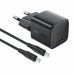 Мережевий зарядний пристрій з кабелем ACEFAST A117 PD20W mini GaN fast charger set(P16),black  Black