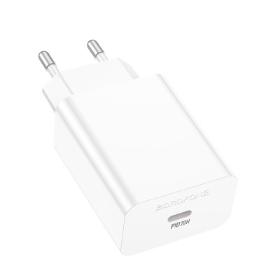 Мережевий зарядний пристрій BOROFONE BA21A Pro Long journey single port PD20W charger White Мережевий зарядний пристрій BOROFONE BA21A Pro Long journey single port PD20W charger White