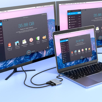 USB-хаб HOCO HB30 Eco Type-C multi-function converter(HDTV+VGA+USB3.0+PD) Metal Gray USB-хаб HOCO HB30 Eco Type-C multi-function converter(HDTV+VGA+USB3.0+PD) Metal Gray