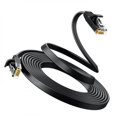 Мережевий кабель UGREEN Cat 6 U/UTP Lan Flat Cable 1m (Black) Мережевий кабель UGREEN Cat 6 U/UTP Lan Flat Cable 1m (Black)
