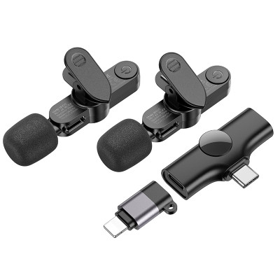 Бездротова мікрофонна система BOROFONE BFK12 Trophy lavalier dual-mic (iP/Type-C) Black