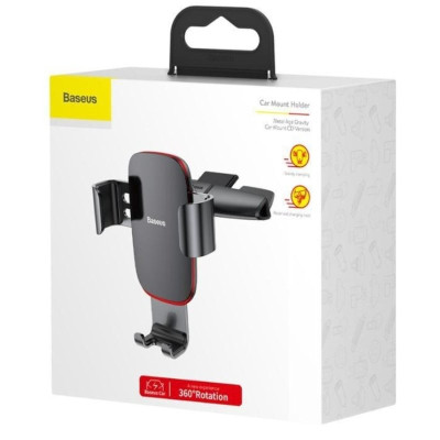 Автотримач для телефона Baseus Metal Age Gravity Car Mount (CD Version) Black