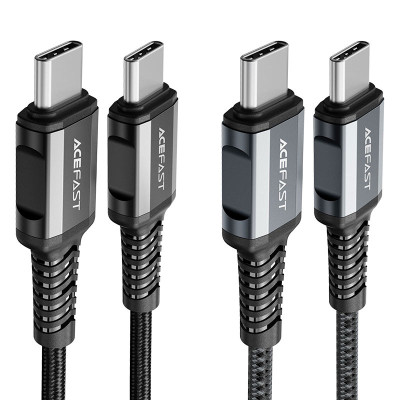 Кабель ACEFAST C1-03 Type-C to Type-C 3A, 1.2m, nylon, aluminum connectors, Black Кабель ACEFAST C1-03 Type-C to Type-C 3A, 1.2m, nylon, aluminum connectors, Black