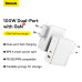 Мережевий зарядний пристрій Baseus GaN5 Pro Fast Charger C+U 100W EU White (With Mini White Cable Type-C to Type-C 100W(20V/5A) 1m White）