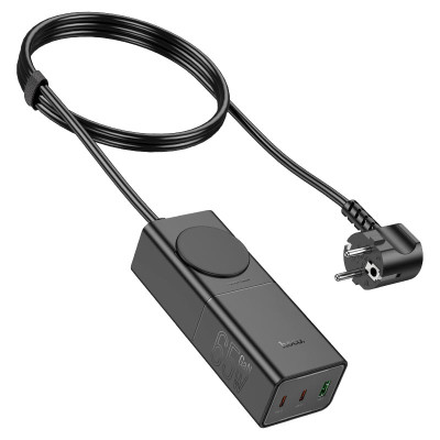 Мережевий зарядний пристрій HOCO NS4 Sharp PD65W(2C1A) desktop socket(EU/GER) Black Мережевий зарядний пристрій HOCO NS4 Sharp PD65W(2C1A) desktop socket(EU/GER) Black