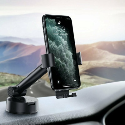 Автотримач для телефона Baseus Simplism gravity car mount holder with suction base Black
