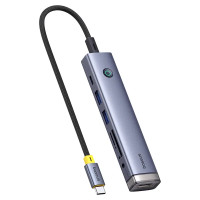 USB-хаб Baseus UltraJoy Series 7-Port HUB AIR Space Grey (Type-C to HDMI4K@60Hz*1+USB3.0*2+PD*1+SD/TF3.0*1+3.5mm*1) USB-хаб Baseus UltraJoy Series 7-Port HUB AIR Space Grey (Type-C to HDMI4K@60Hz*1+USB3.0*2+PD*1+SD/TF3.0*1+3.5mm*1)