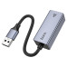 Мережевий адаптер HOCO UA37 USB ethernet adapter (1000 Mbps) Metal Gray