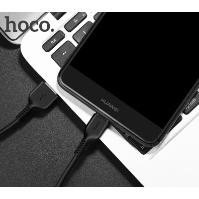 Кабель HOCO X20 USB to Type-C 3A, 2m, PVC, TPE connectors, Black Кабель HOCO X20 USB to Type-C 3A, 2m, PVC, TPE connectors, Black