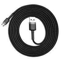 Кабель Baseus Cafule Cable USB For Micro 2.4A 1m Gray+Black Кабель Baseus Cafule Cable USB For Micro 2.4A 1m Gray+Black